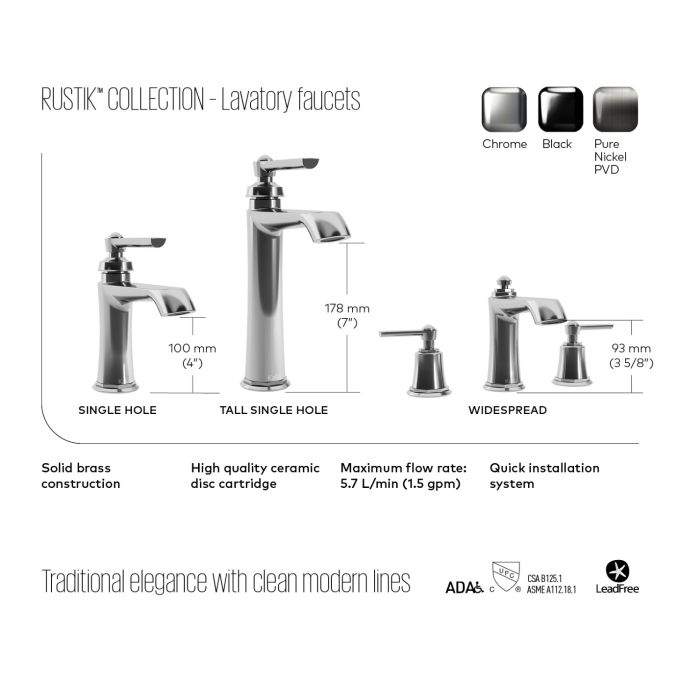 Kalia Canada RUSTIK Tall Single hole sink faucet - Image 4