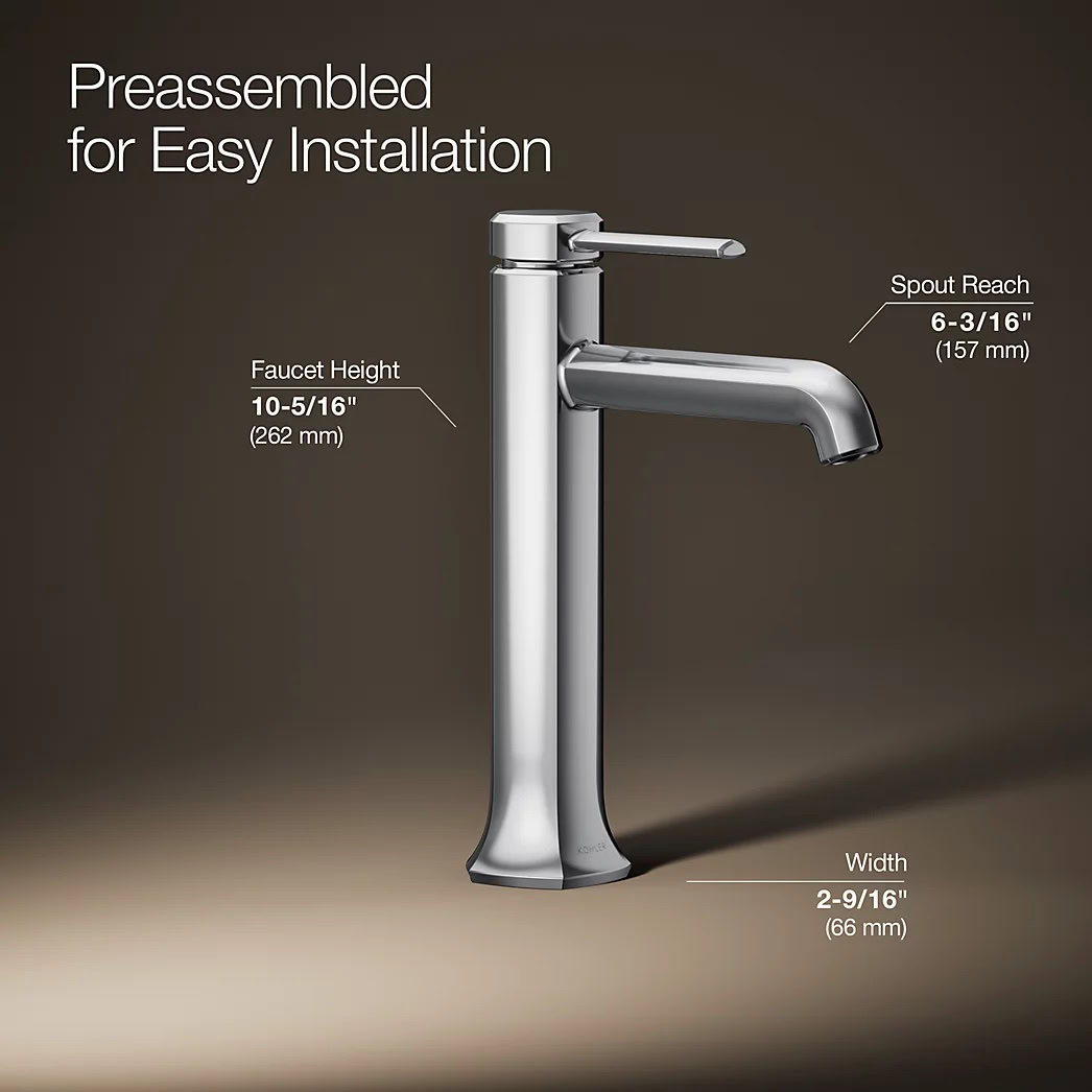 KOHLER Occasion® Tall single-handle bathroom sink faucet, 0.5 gpm - Image 5