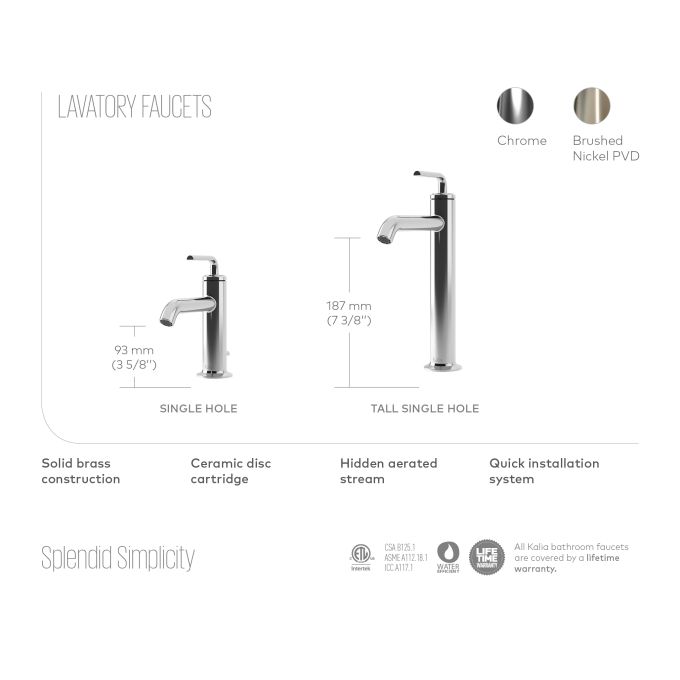 Kalia Canada CITÉ Single hole sink faucet (without drain) - Image 2