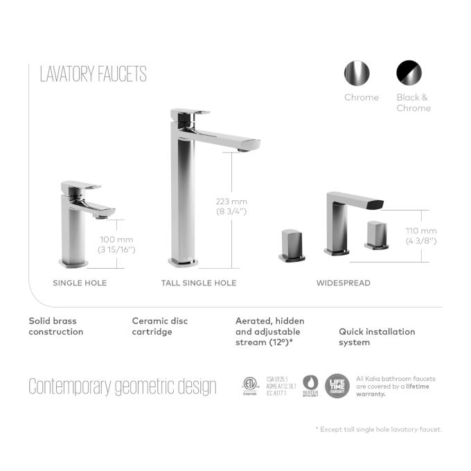 Kalia Canada GRAFIK Tall Single hole sink faucet (without drain) - Image 2