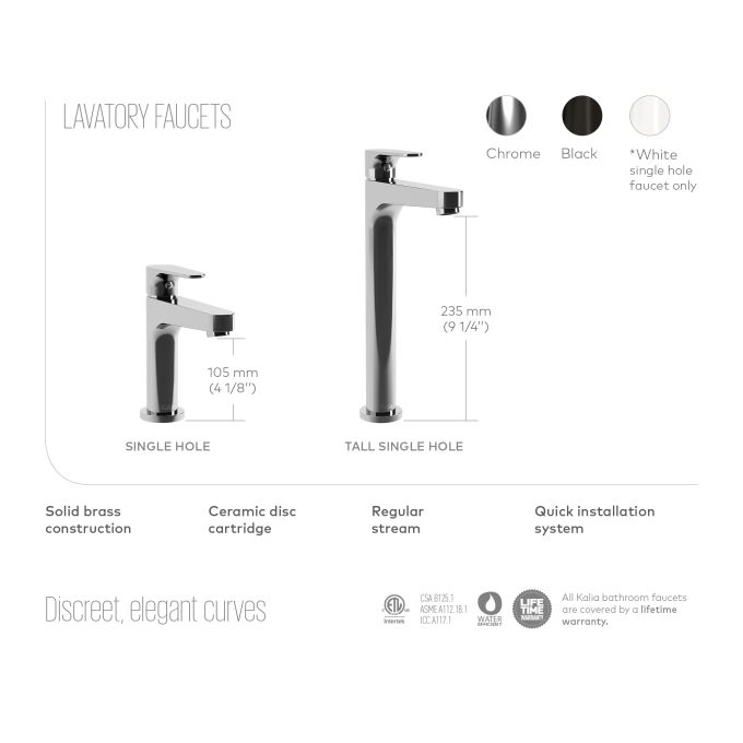 Kalia Canada KONTOUR Tall Single hole sink faucet - Image 2