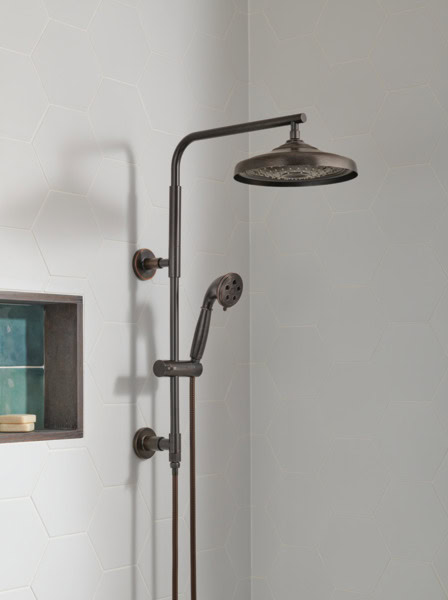 BRIZO Essential™ Shower Series Classic Round H2Okinetic® Multi-Function Handshower - Image 2