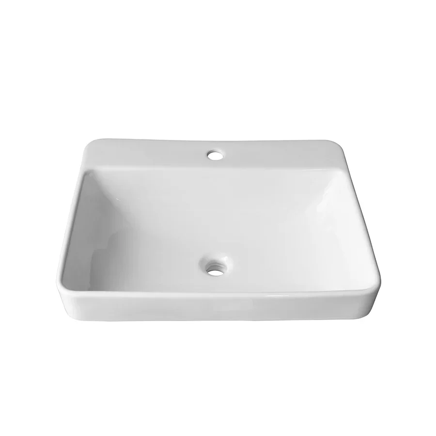 Agua Canada FABULOUS 18’’X23’’ semi-recessed rectangular porcelain vessel sink - Image 1