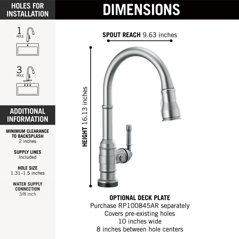 DELTA Broderick Touchless Kitchen Pulldown Faucet - Image 2