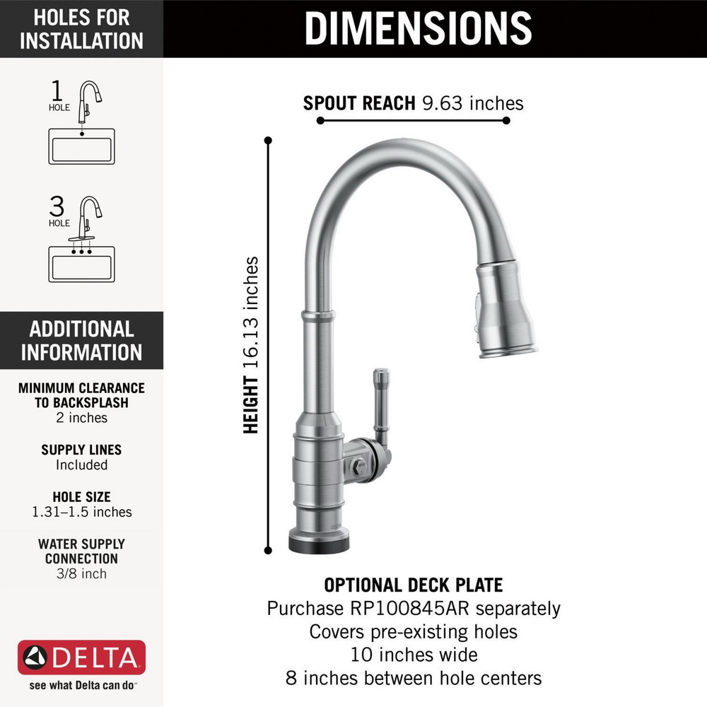 DELTA Broderick Touchless Kitchen Pulldown Faucet - Image 11