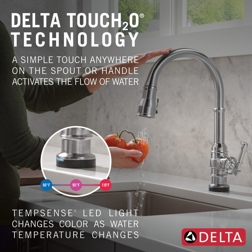 DELTA Broderick Touchless Kitchen Pulldown Faucet - Image 12
