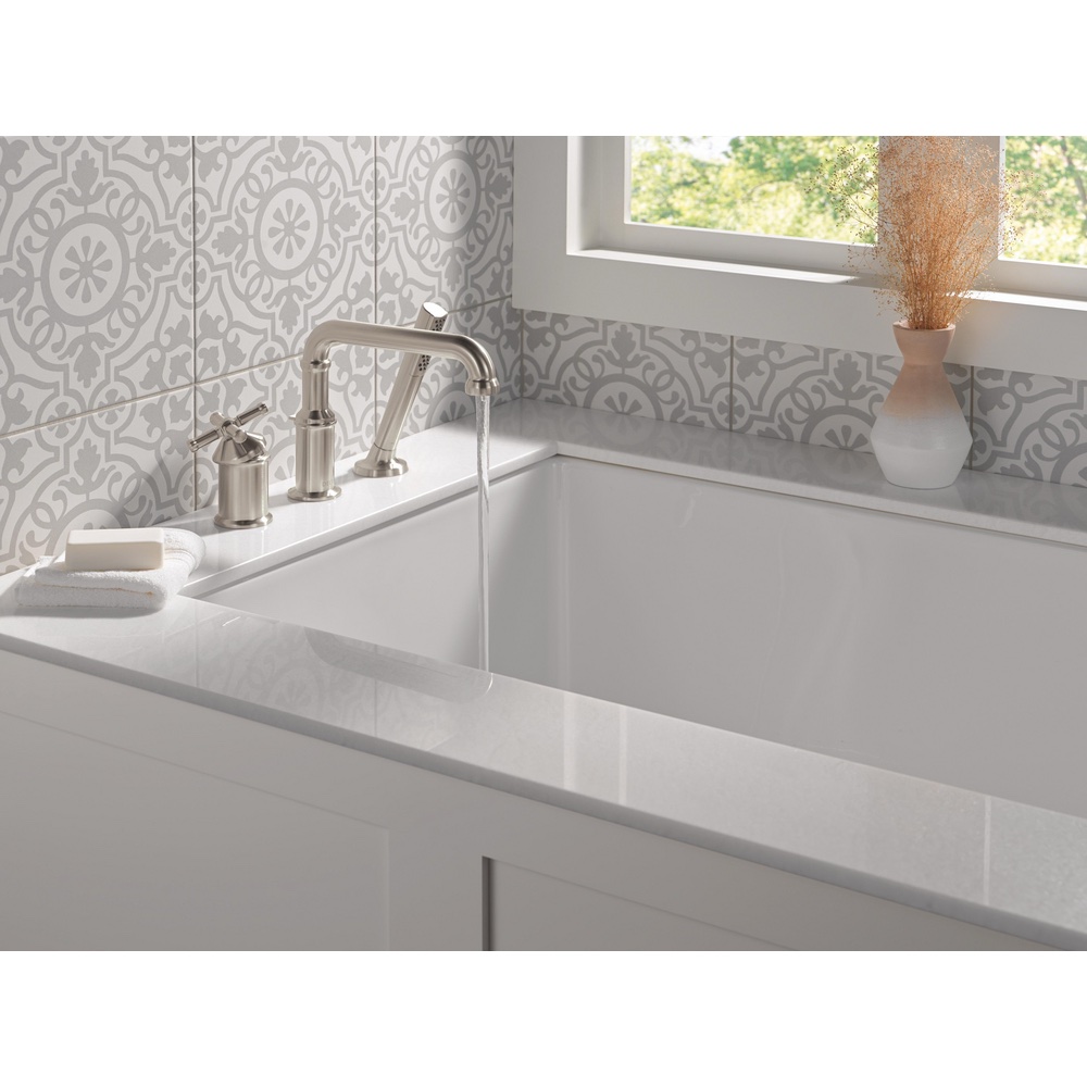 Delta BRODERICK 3-Hole Roman Tub w/Hand Shower - Handle Kit-Cross - Image 3