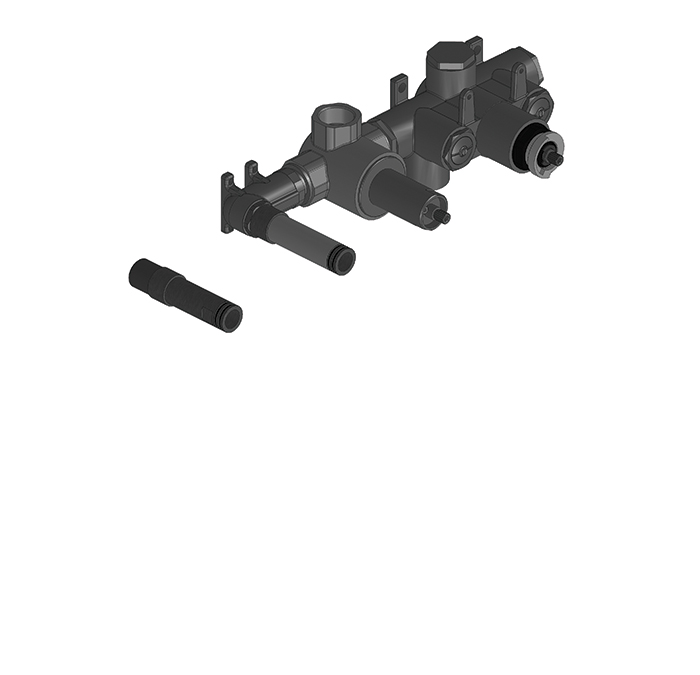 Cabano Program1 3/4" thermostatic wall mount tub filler with hand shower - ROUGH IN ONLY