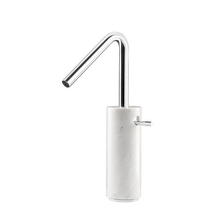 Aquabrass Canada MARMO Tall single-hole lavatory faucet CL20BC - White carrara - Image 1