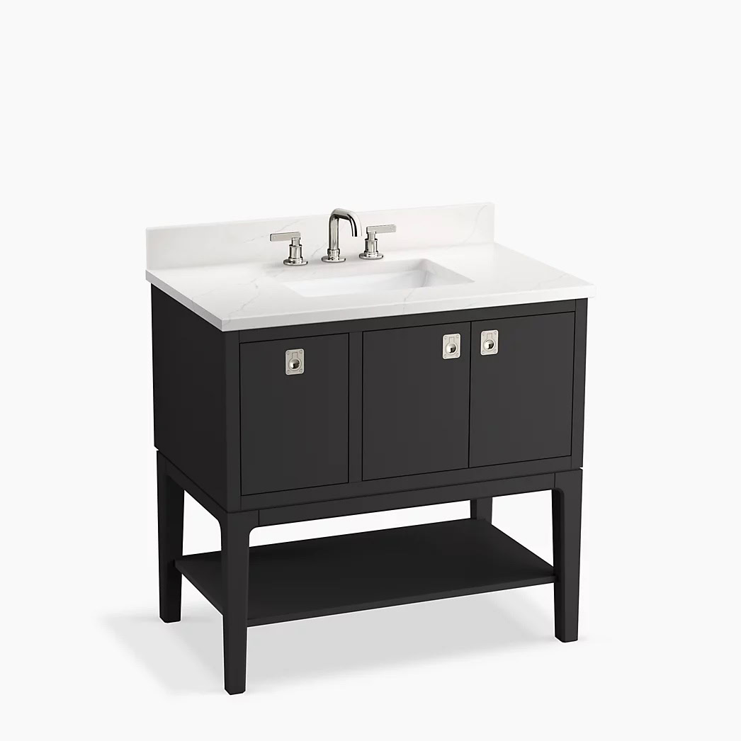 KOHLER Seagrove® by Studio McGee 36" bathroom vanity cabinet with sink and quartz top - Image 1