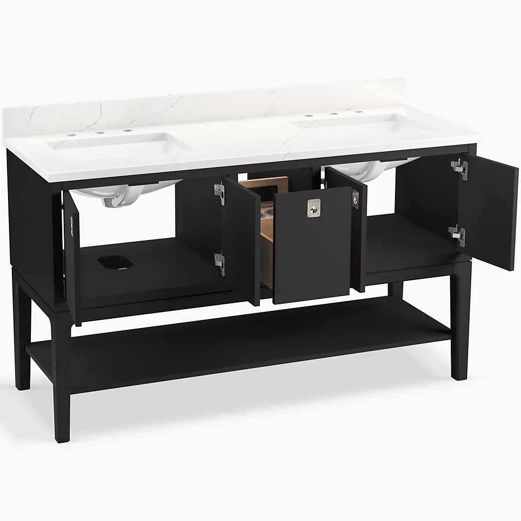 KOHLER Seagrove® by Studio McGee 60"bathroom vanity cabinet with sink and quartz top - Image 3