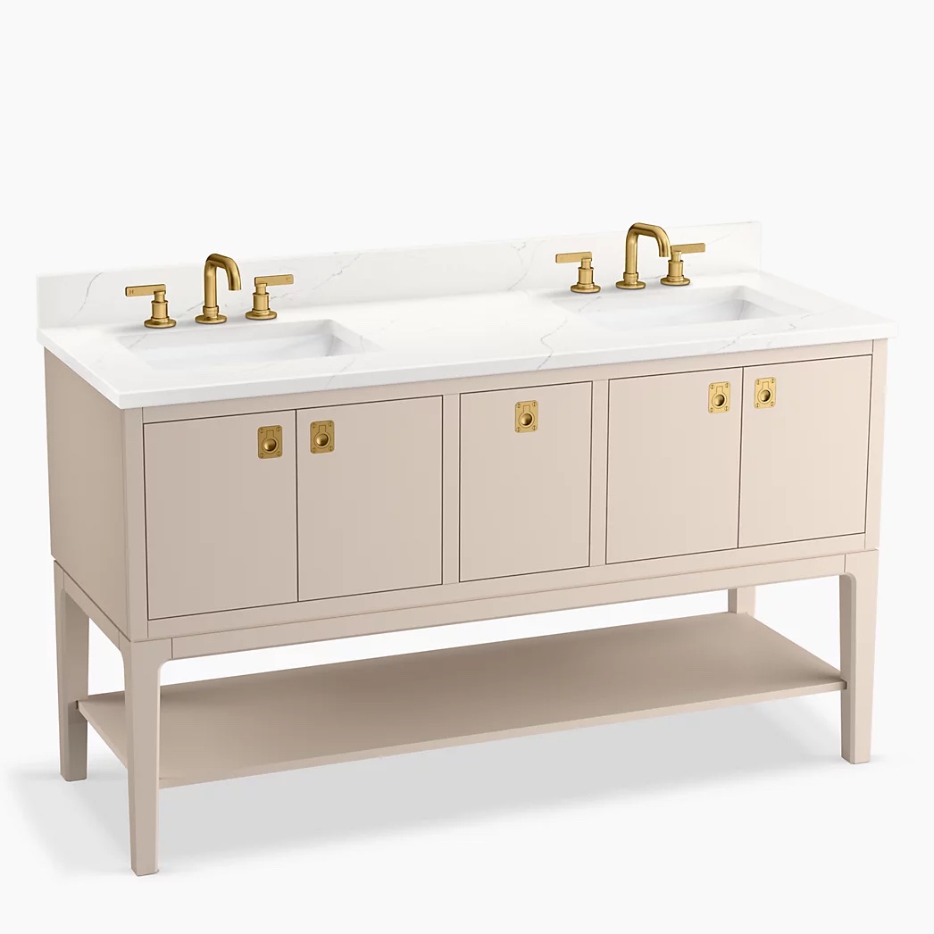 KOHLER Seagrove® by Studio McGee 60"bathroom vanity cabinet with sink and quartz top - Image 1