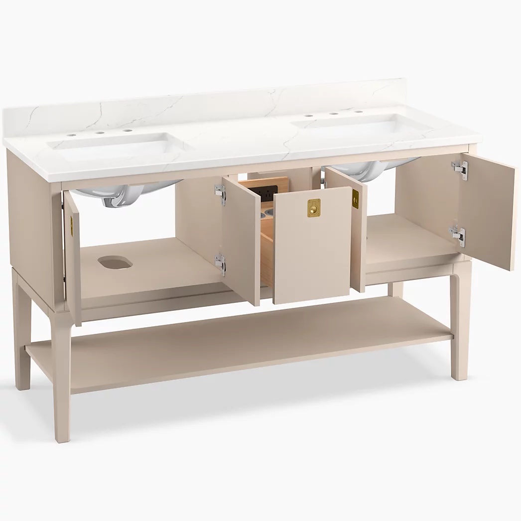 KOHLER Seagrove® by Studio McGee 60"bathroom vanity cabinet with sink and quartz top - Image 16