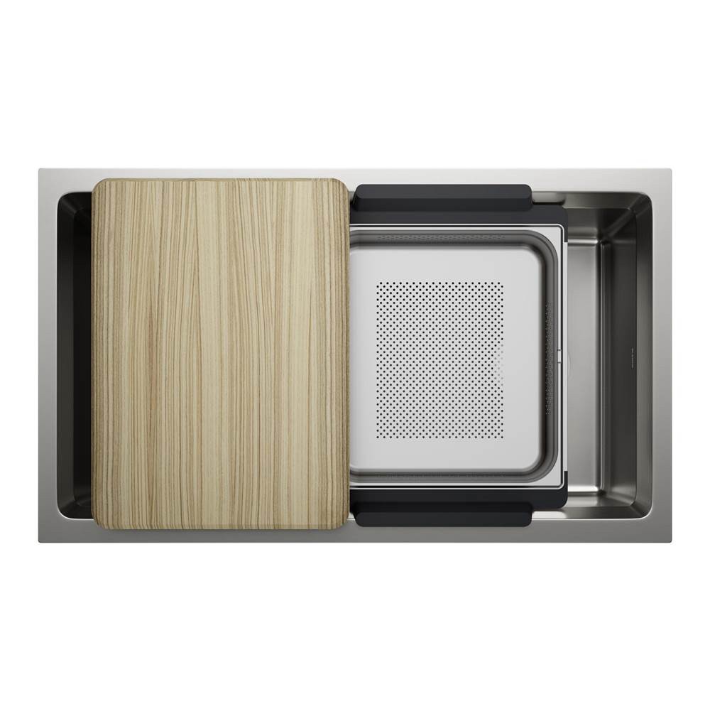Blanco Inteos 33'' Single Bowl Reversible Undermount Stainless Steel Workstation Kitchen Sink - Image 2