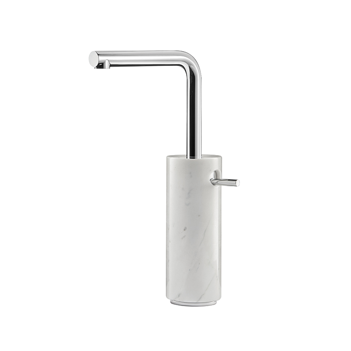 Aquabrass Canada MARMO Tall single-hole lavatory faucet UR20BC - White Carrara - Image 1