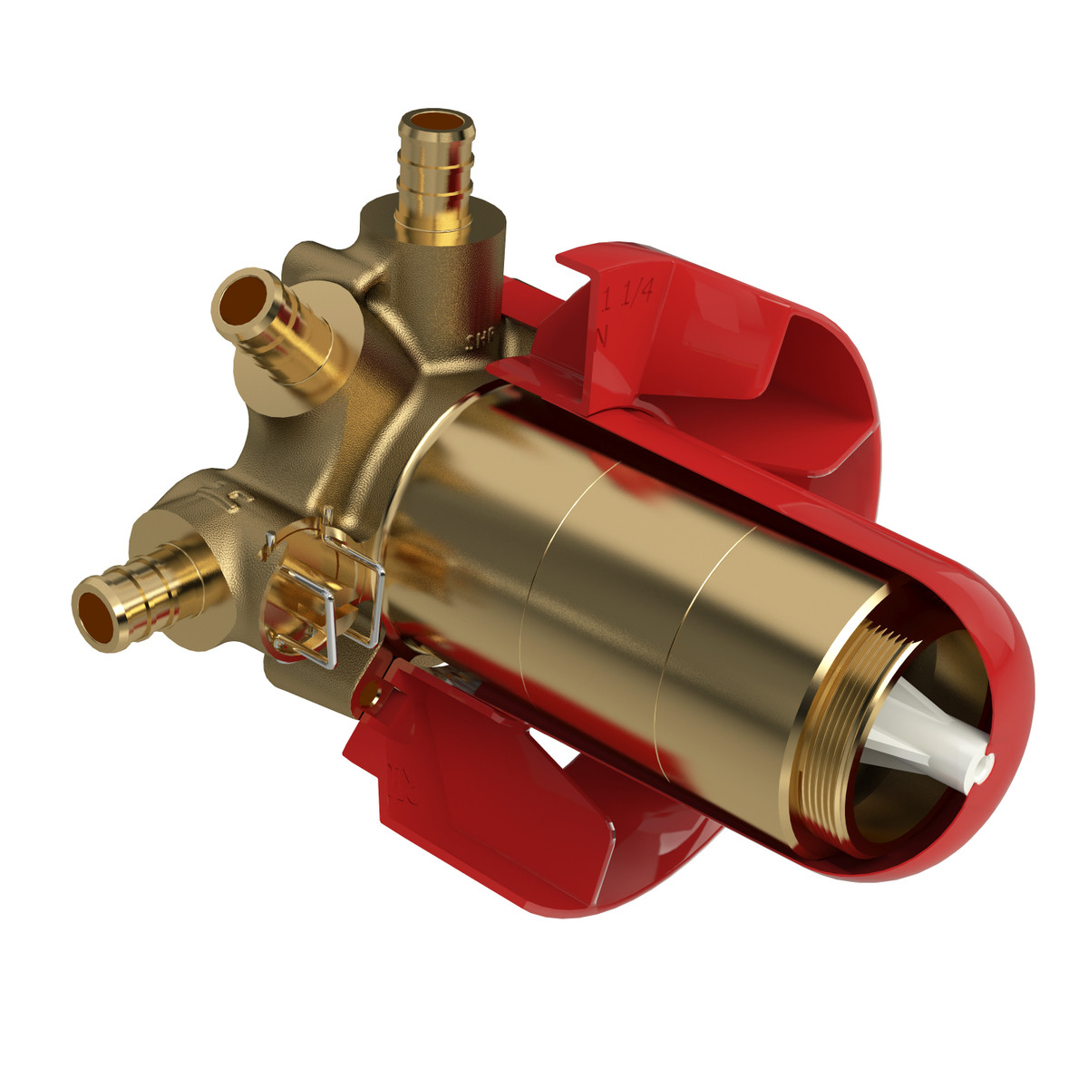 Riobel 1/2" Thermostatic and Pressure Balance Rough-in Valve with up to 5 Functions - Unfinished with 1/2” inlet and outlets PEX
