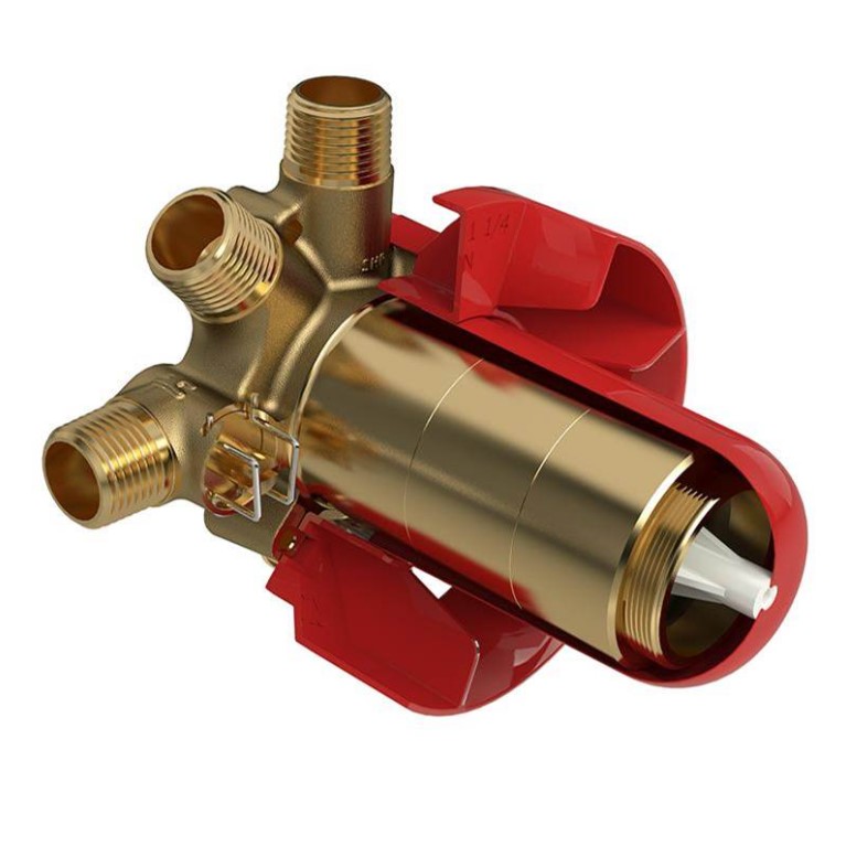 Riobel Pro 3-Way 1/2'' Therm & Pressure Balance Rough-in Valve with up to 5 Functions and  NPT or Sweat Connections