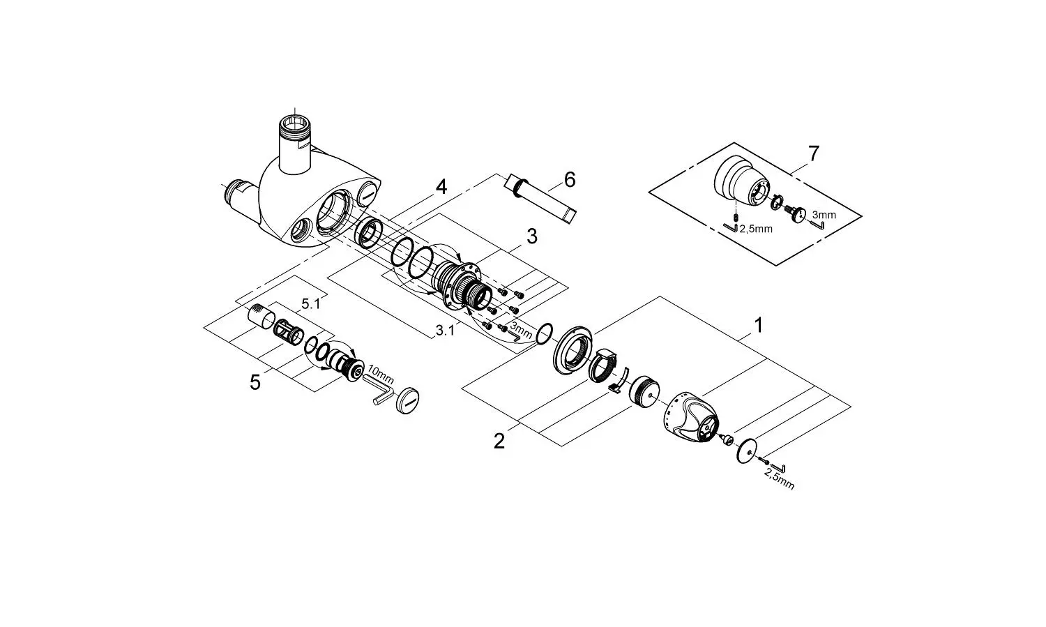 GROHE Grohtherm® Exposed Central Thermostat - Image 3
