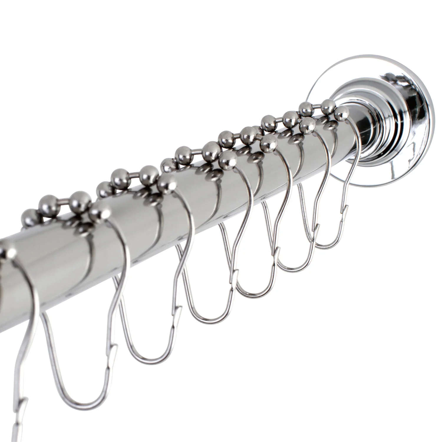 KINGSTON BRASS Edenscape SCC3117 60-Inch to 72-Inch Adjustable Shower Curtain Rod with Rings - Image 1