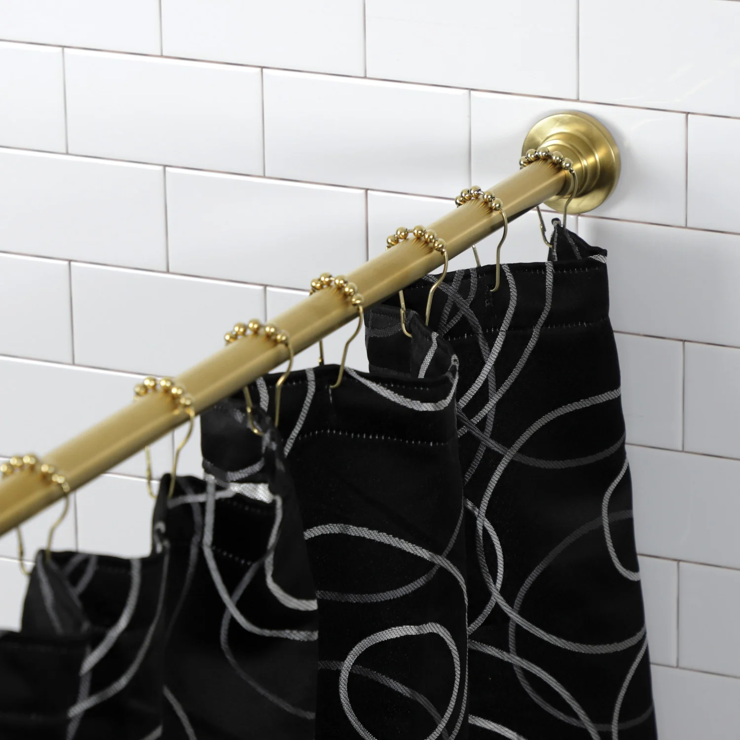 KINGSTON BRASS Edenscape SCC3117 60-Inch to 72-Inch Adjustable Shower Curtain Rod with Rings - Image 2