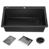 Delta Everest 33 Granite Workstation Kitchen Sink Drop-In Top Mount Single Bowl in Metallic Black - Thumbnail Image 2